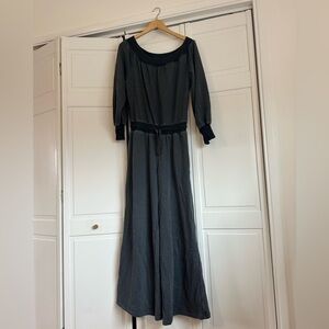 Free People Black/Grey Movement Jumpsuit Bellbottom size small